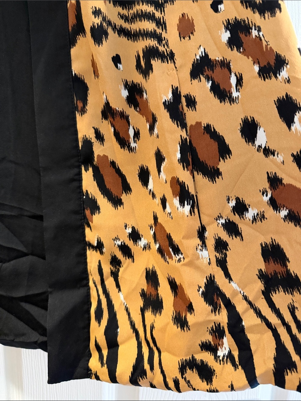 IMAN Animal-Print Open Front Cardigan Jacket - Tan, Black size L - Picture 5 of 7